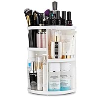 Jerrybox Makeup Organizer, 360 Degree Rotating Vanity Organizer and Cosmetic Storage Display Box, Large Capacity Make up Caddy Shelf Cosmetics Organizer Box with 7 Layers