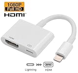 XVZ Lighting to HDMI Adapter Cable, Digital AV Adapter 1080p Sync Screen HD TV Connector Cord with Charging Port for iPhone Xs Max XR 8 7 6Plus, iPad Pro Mini Air to TV Projector Monitor