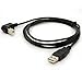 BSHTU 1.5M USB to Printer Adapter Cables 90 Degree USB 2.0 A Male to B Up Angle Plug Converter Lead 480Mbps High Speed Adaptor Scanner Extension Cord (Up)