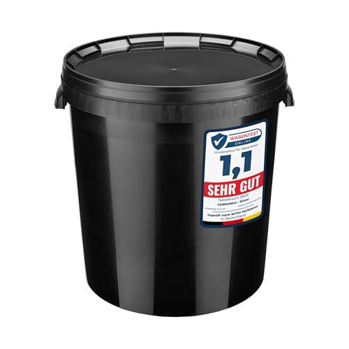 Garronda 30L mit Kunststoffgriff 20 Stück Eimer mit Deckel Schwarz GD-0104