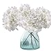 Artificial Hydrangea Flowers, Meiwo 2 Pcs Fake Hydrangea Silk Flowers to Shine Your Wedding Scene Arrangement and Home Party Decor(White)