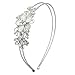 Lux Accessories Faceted Floral Flower Pave Crystal Stretch Bride Bridal Bridesmaid Wedding Headband