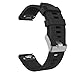 MoKo Band Compatible with Garmin Fenix 7S/Fenix 6S/Fenix 6S Pro/Fenix 5S/Fenix 5S Plus(NOT FIT Fenix 5 5X), Soft Silicone Replacement Watch Band Strap, Black