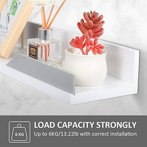 YOHOM White Floating Shelf Adhesive Bathroom Wall Storage Shelf No
