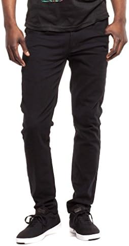 Royal Blue Men's Skinny-Fit Slim Twill Jean - Black, Size 34W x 30L