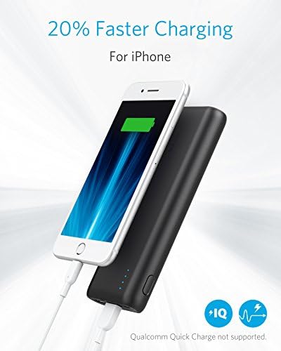 Portable Charger Anker PowerCore 20100mAh - Ultra High Capacity Power Bank with 4.8A Output and PowerIQ Technology, External Battery Pack for iPhone, iPad & Samsung Galaxy & More (Black) (A1271)