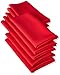 LA Linen 10-Pack Poly Poplin Napkin, Soft Cloth Napkins, Washable Reusable Napkins, Stain and Wrinkle Resistance Table Napkins for Dinner, Wedding, Parties, 18 by 18-Inch, Red