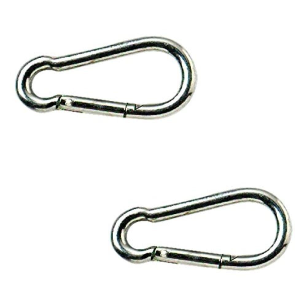 Merriway BH03765 (2 Pcs) Carabiner Steel Snap Hook M8 5/16 inch - Pack of 2 Pieces
