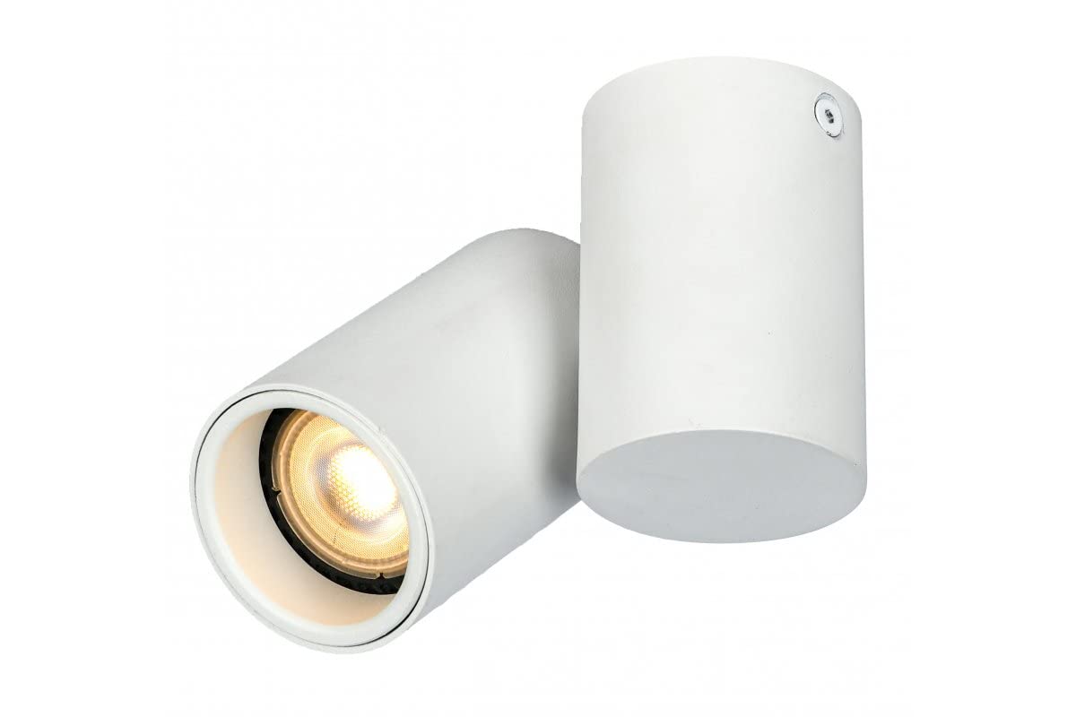 CGC Lighting Indoor Ceiling Wall Spotlight GU10 Modern Adjustable Single Head (White, Single Spot Light)