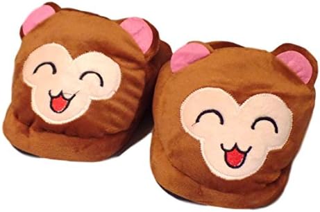 Royal Deluxe Plush Monkey Face Adult Teen Slippers - 4 Designs