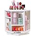 ECVISION Makeup Organizer Large Capacity 360°Rotating Acrylic Cosmetics Storage/Revolving Makeup Organizer/Cosmetics Storage Case (White)