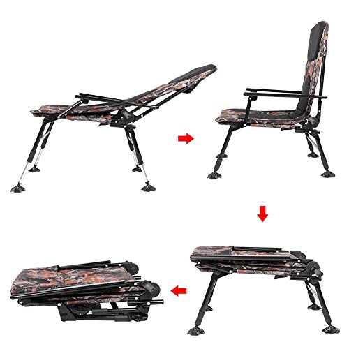 Dioche Angelsitz mit hoher Rückenlehne, zusammenklappbar, für den Außenbereich, hohe Festigkeit, Sportstuhl mit 4… – Bild 7