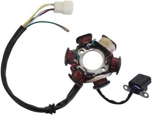 shuihou Magneto Stator 6-coil 5-wire for 50cc 70cc 90cc 110cc 125cc ATV Quad Go Kart(female plug)