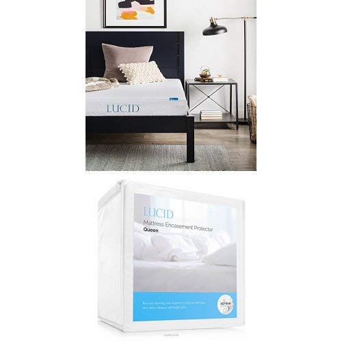 LUCID 6 Inch Gel Infused Memory Foam Mattress - Firm Feel - Perfect for Children - CertiPUR-US Certified - 10 Year Warranty - Full Encasement Mattress Protector - Full