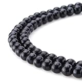 BEADNOVA 4mm AAA Black Smooth Polish Onyx Agate Round Loose Beads For Jewelry Making (98-100pcs)