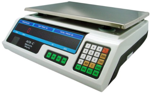 Image: https://images-na.ssl-images-amazon.com/images/I/41P9fKgDWXL.jpg TMS SCALEBLUEBOXACS-C 60-Pound 30Kg Digital Price Food Meat Produce Computing Scale for Cafeteria Candy Grocery Deli Restaurant Market Farmer