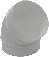 Kair 100mm 4in Plastic Duct 45 Degree Elbow Bend White view 2