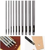 kuou 10 Pc Round Steel Hole Punch Cutter Set 0.5mm-5.0mm for Leather Paper view 6
