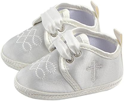NewJourney Baby Boys Girls Christening Baptism Shoes Cross Lace-up Princess Sneakers