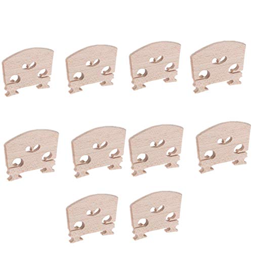 Violin Bridges Fiddle Maple Wood 1/2 Size Instrument Accessories Violin Strings Bridge Part Tools, Pack of 10, By Lsgoodcare