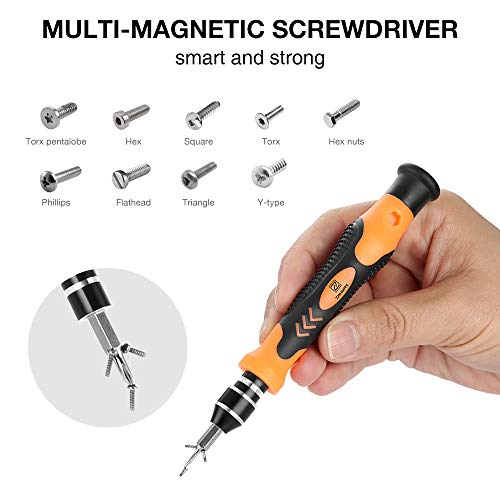 60 in 1 Screwdriver Set, Precision Driver 56 Bits Magnetic Professional Repair Tool Kit for PC/iPhone X, 8/Smart Phone/Tablet/Xbox/Clock DIY etc, with Extension Shaft Multitool Nut Driver T4 T5 T6 T7 - Thumbnail 2