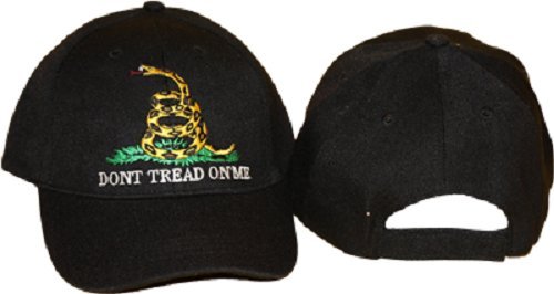 Gadsden Flag Baseball Cap - Black - Dont Tread On Me
