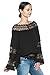 Women's Crocheted Boat Neck Bohemian Vintage Inspired Wide Sleeve Peasant Blouse