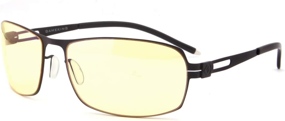 GAMEKING Ultra Premium Blue Light Blocking Computer Glasses Gaming Glasses with Amber Tint Lens for Digital Eye Strain Relief Better Sleep - No Magnification G601