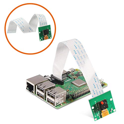 Raspberry Pi Camera Module 5MP 1080p OV5647 Sensor Video Webcam Compatible with 6inch 15Pin Ribbon Cable for Raspberry Pi Model A/B/B+,Pi 2 and Raspberry Pi 2.3,3B+ and Pi 4