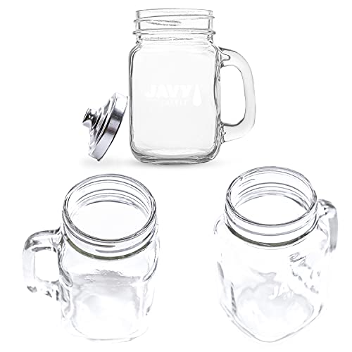 Javy Coffee Mason Jar Coffee Mug, Drinking Mason Jar with Handle