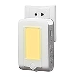 GRDE Wall Mount Charger with 4 AC Outlet Dual USB Charging Ports Dusk to Dawn Sensor LED Night Light and Slot Phone Holder