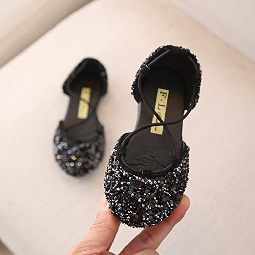 Alimao Kid's Glitter Sandals Sequin Pretty Party Dress Pumps Low Heels Princess Shoes,Girls Dress Wedding Party Bridesmaids Heel Mary Jane Princess Shoes