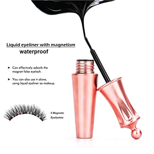 Magnetic Eyelashes with Magnetic Eyeliner, Magnetic False Eyelashes Kit, Magnetic Eyeliner and Lashes, 2 Pair No Glue Reusable Silk False Lashes, Easier To Use Than Traditional Magnetic Lash (Doha)