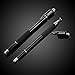 MEKO 3-in-1 Precision Series Disc Stylus Pen, 6-Inch (2 Piece) with 4 Pieces Disc, 2 Pieces Fiber Tip and 2 Pieces Refill Ink - Black/Black