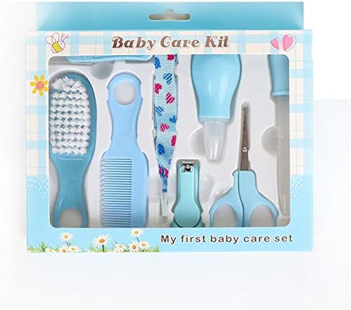 Baby Grooming Kit 10pcs Infant Nursery Set Newborn Healthcare Kits Child Care Baby Nail Clipper File Scissor Tweezer Thermometer Brush Comb
