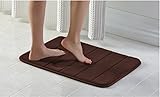 Townhouse Memory Foam Bath Mat Soft, Luxury Cushioned Pad for Bathroom Floors ，Non-Slip, Absorbent, Baby Shower Mats ， Cushions and Dries Feet，Bathroom Rug Carpet – Brown 17X24