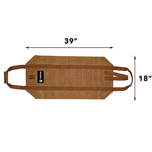 image for ANTING Waxed Canvas Firewood Log Carrier Fireplace Wood Tote Bag Holde