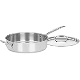 Cuisinart Stainless Steel, 5.5 Quart Sauté Pan w/ Cover, Helper Handle, Chef's Classic, 733-30H