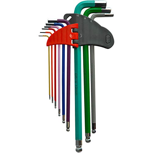 9pc Extra Long Ball End Hex Key Set