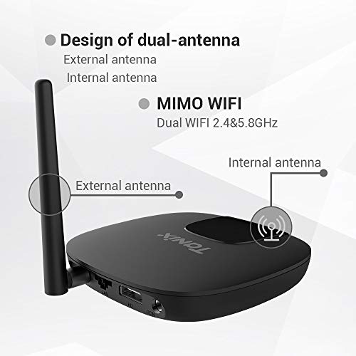 TV BOX Android, TaNix Hi6S Android 9.0 Box Hisilicon Con MIMO WiFi 2GB LPDDR4 +8GB eMMC /2.4G&5GHz/1080P UI Supporto 3D 4K HD H.265 HDMI DLNA Smart TV BOX