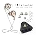 Bluetooth Headphones 4.1 Wireless Calerix, with Sweat Proof, Noise Cancelling Technology - Lightweight Sport In-Ear Earbuds with Built-In Microphone - Connect to iPhone iOS, Android (White/golden)