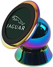 Jaguar Logo Cell Phone Car Mount Holder, 360 Degrees Dashboard Universal Car Cradle Mount Rotatable Sticky Magnetic Stand Holder For Smartphone (Colorful Stainless Steel plating)