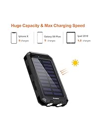 Cargador de batería portátil con brújula para iPad, iPhone, Android, 200 mAh, cargador solar, Negro