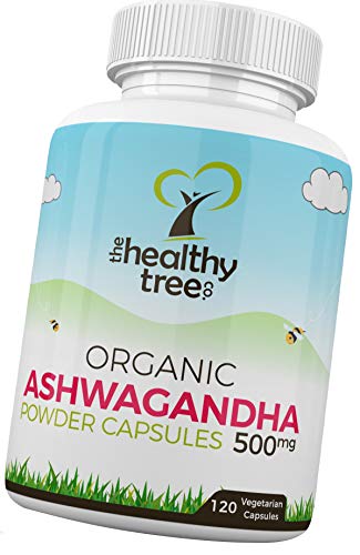 Organic Ashwagandha Capsules - 100% Natural Ayurvedic Adaptogenic Herb for Mind, Body and Spirit - Ashwagandha Root Powder Capsules by TheHealthyTree Company