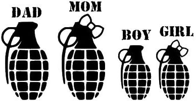 Grenade Family Black Decal Vinyl Sticker|Cars Trucks Vans Walls Laptop| Black |7.5 x 3.5 in|LLI676