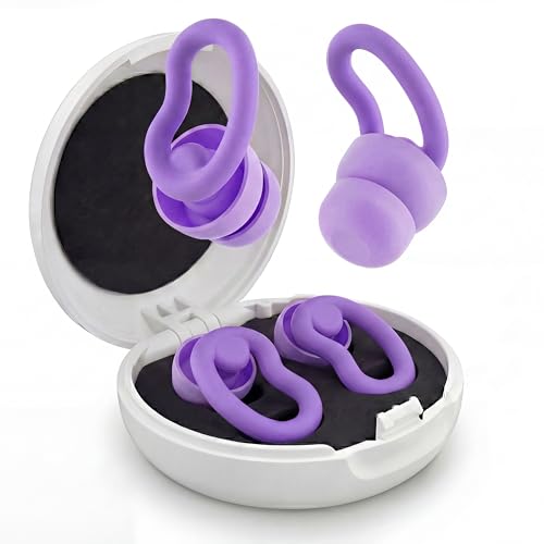 Ear Plugs for Sleeping for Side Sleepers, Soft Silicone Ear Plugs Anti Snoring 6 Sizes S/M/L for Optimal Fit (Single & Double), 2 Pairs Ear Wings, Reusable, Noise Reduction