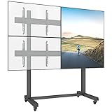 2x2 Rolling Video Wall Mount Cart Display with