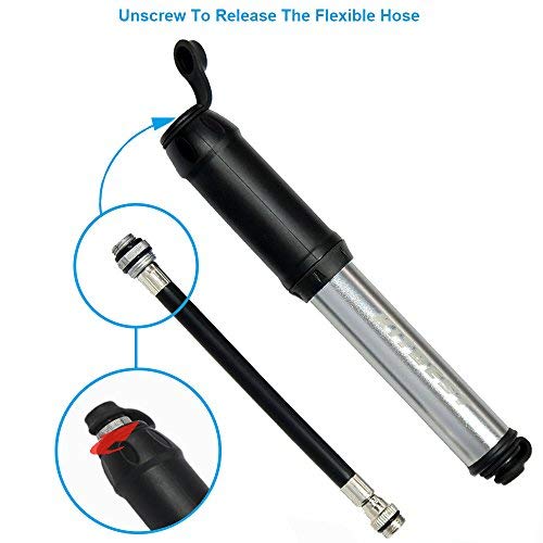 Kitbest Mini Bike Pump, Bicycle Tire Pump : Fits Presta & Schrader Valves & Sports Ball, Portable High Performance Hand Bike Air Pump for Mountain, Road, Hybrid & BMX Bike