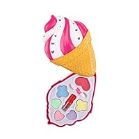 HY-NINHAO Safety Tested Non Toxic Kids Washable Makeup Kit Fashion Water-Soluble Cosmetics Toys Set with Ice-Cream Box for Petite Girls