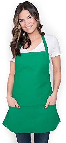 Aprons for woman men and chef apron with pockets | White, Black, Denim and many more colors for kitchen cooking or the grill | Mens and womans BBQ grilling barista 3 pocket restaurant apron